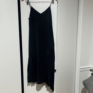 DKNY satin Chic Black High Low Dress